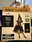Girls Halloween Costume Starry Witch Glow In The Dark Large 10-12 New