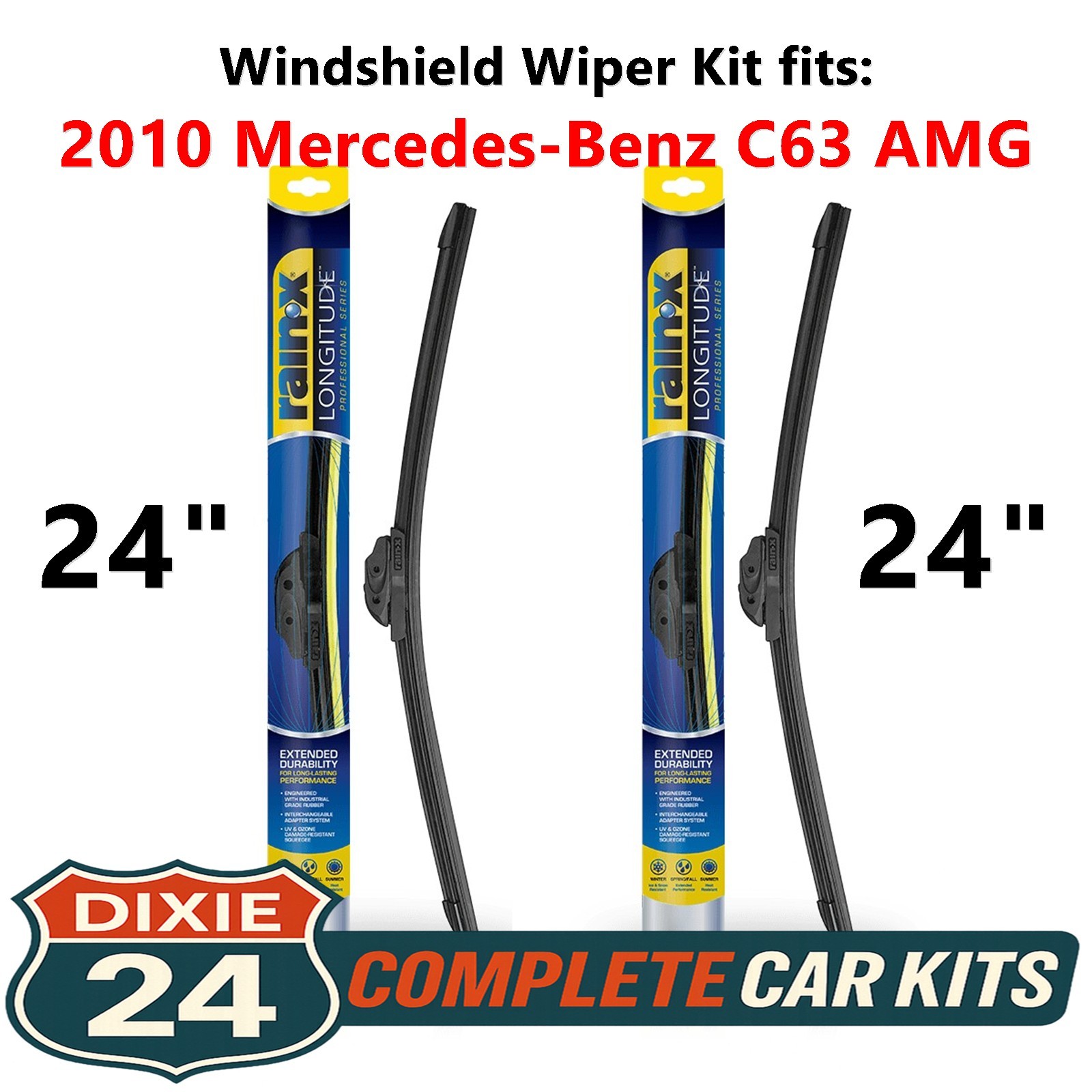 Rain-X Longitude Wiper Kit fits: 2010 Mercedes-Benz C63 AMG (24" & 24")