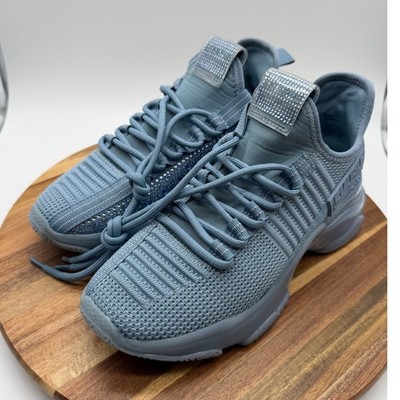 Steve Madden Women's Size 8M Maxima Rhinestone Knit Chunky Sneakers Blue   0526