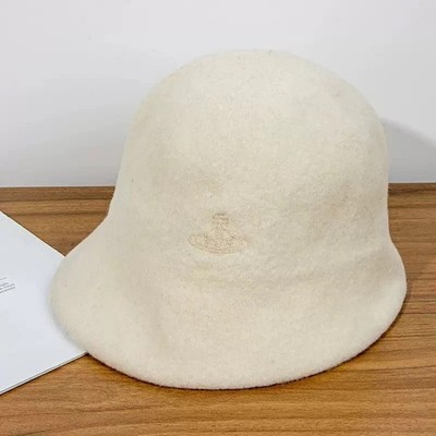 Vivienne Westwood Bucket summer Hat Cap Black Orb Embroidery Wool