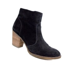 Sam Edelman Mari Black Suede Ankle Boots Block Heel Tassel Zipper Womens 9 M