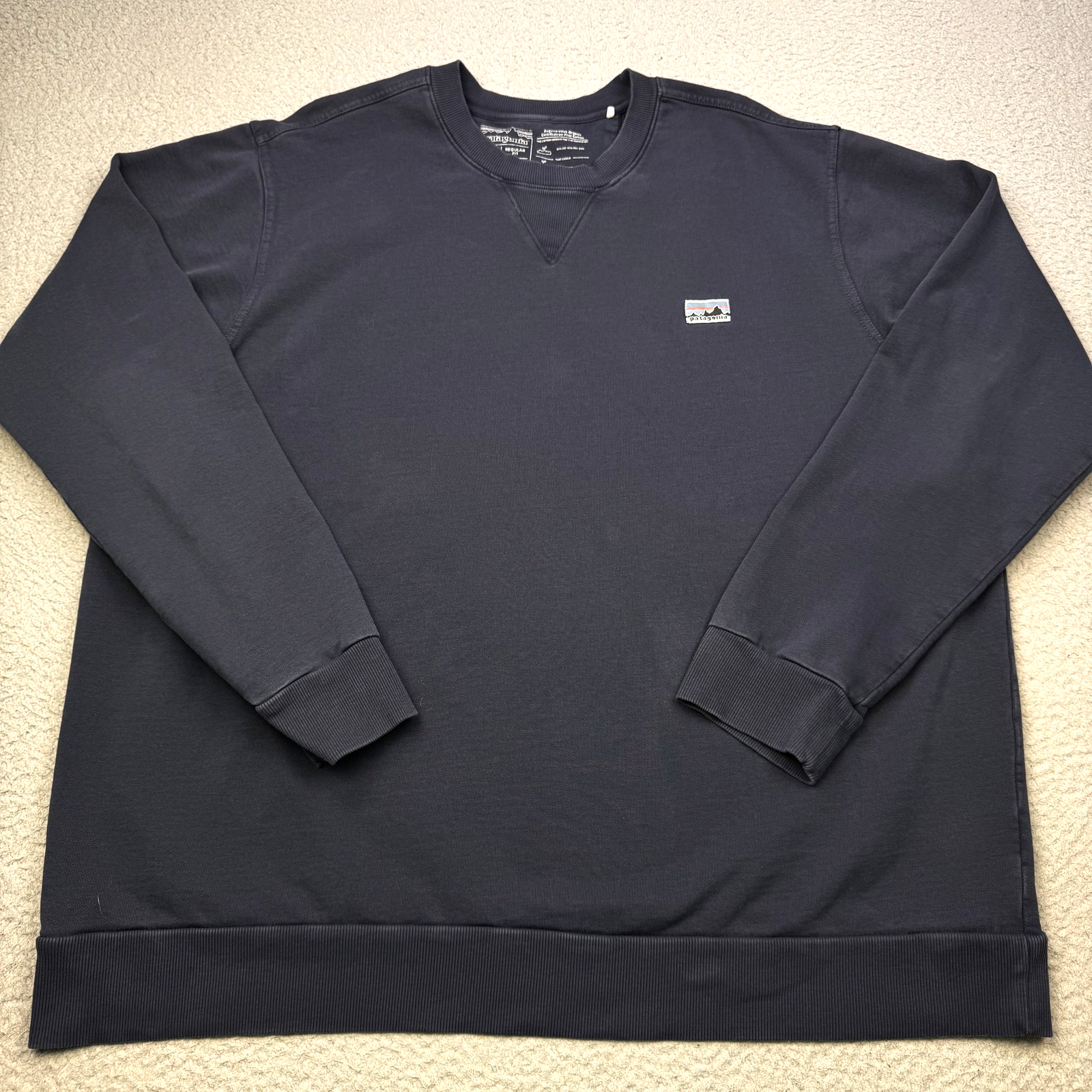 Patagonia Mens 2XL Navy Organic Cotton Regenerative Pullover Sweatshirt New-image