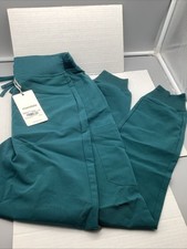 Mandala Scrubs Women High Waist Jogger Pant Sz Reg XXS Color Caribbean Blue NWT