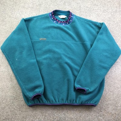 Vintage Columbia Pullover Mens XL Green Fleece Crew Neck Elastic Hem Top USA