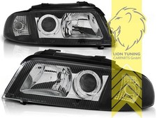 LTG Halogen Headlights Audi A4 B5 8D sedan Avant facelift 94-01 Black RHD LHD