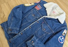 Vintage 70's Levi's Type 3 Sherpa Lined Denim Trucker Jacket Made In USA Size 36
