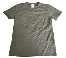 The Bulldog Amsterdam Embossed Logo Army Green Tee Shirt Size Large