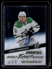 2024-25 Upper Deck Credentials Acetate Debut Ticket Access Auto Logan Stankoven