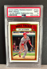2018 Topps Transcendent VIP Party Through The Years # Trout PSA 9 1972 IN ACTION