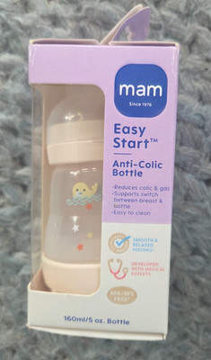 MAM Easy Start Anti-Colic Bottle, 5 oz (1-Count), Newborn Essentials, Slow Flow