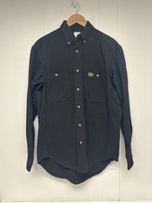 Wrangler Riggs Workwear Shirt Mens Medium Black Button Down Cotton Utility Work