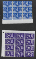 GB King George VI Victory Mint Blocks x21 Stamps MLH