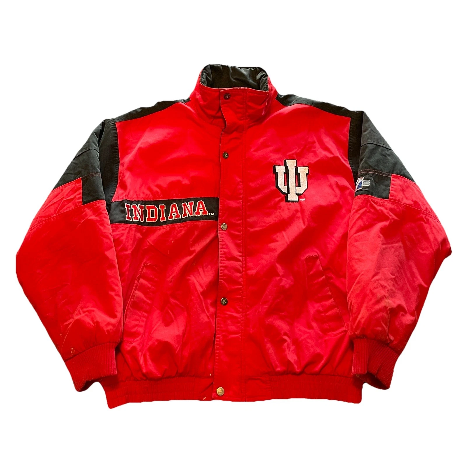 VTG 90s Indiana University Puffer Jacket Coat Mens Large Hoosiers Quilted Logo 7