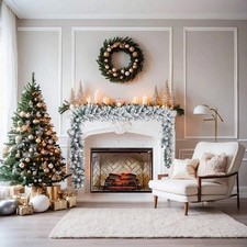 9 FT Frosted Pine Christmas Garland Artificial Snowy Greenery Holiday Decor