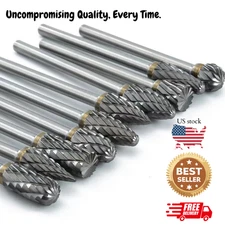 10PC HIDOTOL  Tungsten Carbide Burr Set – 1/8" Shank for Metal & Wood Carving