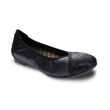Revere Women's Nairobi Slip On Flat Shoe Black Lizard/Onyx, Size 6M US