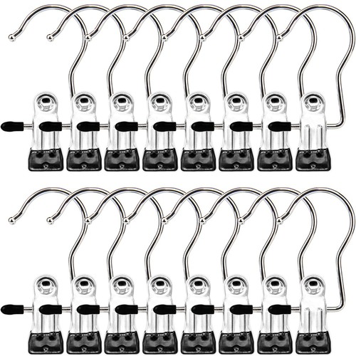 Boot Hangers Clips, 16 Pack Laundry Hooks Hanging Clips Clothes Pins Closet H...
