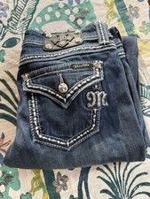 Miss Me brand dark wash denim jeans,  Easy Straight" Size 28