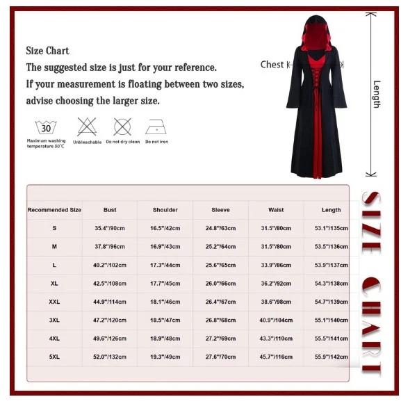 Damen Hexe Kleid Halloween Hexen Kostüm Mit Kapuze Kleid Mit Kapuze Mottoparty - Bild 2 von 4