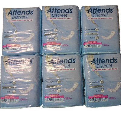 Attends Discreet Bladder Control Pads 6 packs of 20 count New