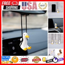 Cute Swinging Duck Car Rear View Mirror Hanging Accessories Funny Car Interio...