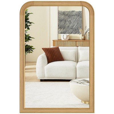 HOMECOOKIN 20'' x 30'' Wood Framed Mirror Bathroom Mirrors for Wall, Natural Ar...