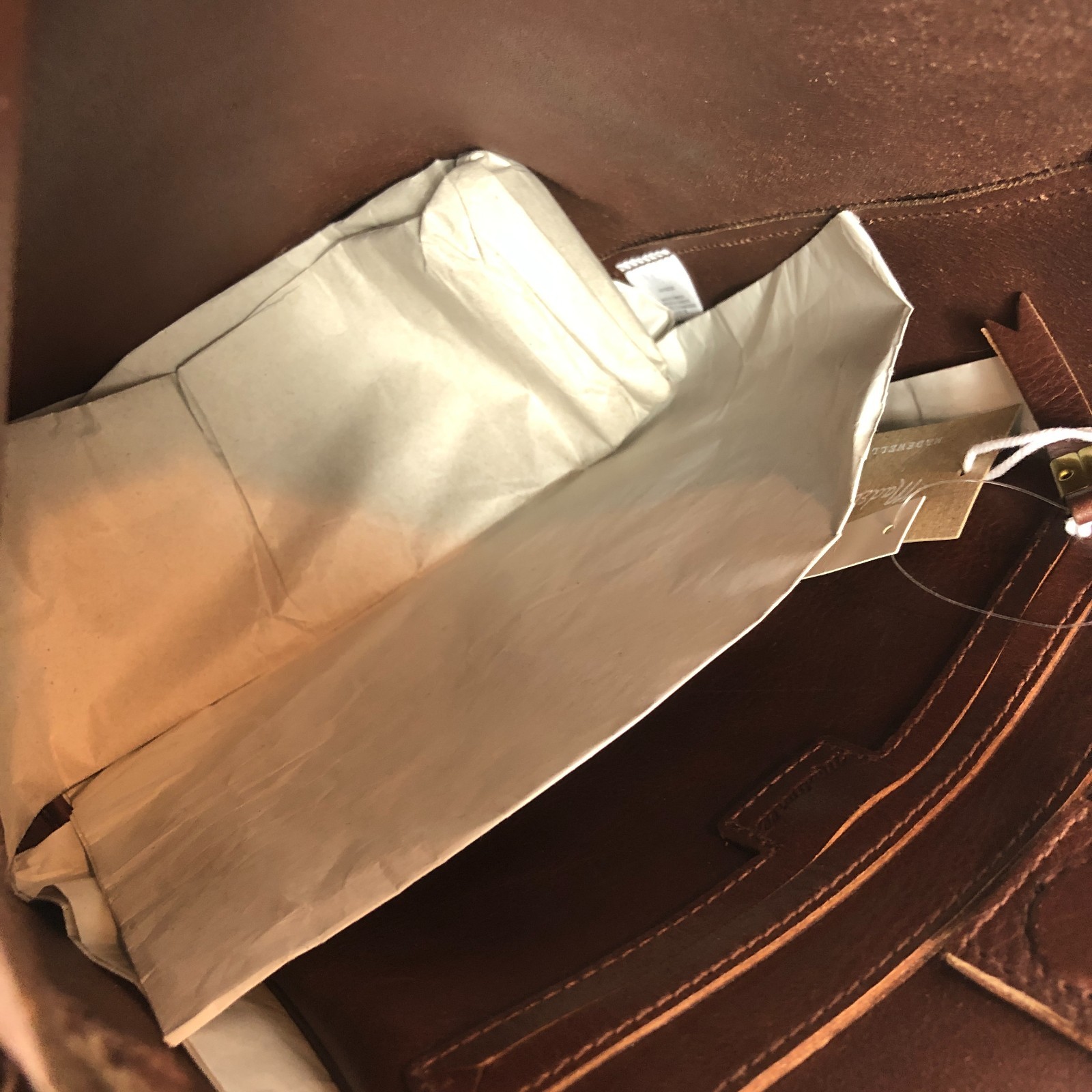 MADEWELL DEF 100% Leather Transport Bucket Bag Soft Mahogany NM952