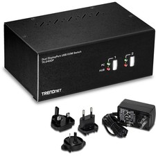 TRENDnet 2-Port Dual Monitor DisplayPort KVM Switch with Audio, TK-240DP, 2-Port