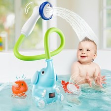 Baby Bath Shower Head with Water Thermometer, 3in1 Rechargeable Bath Toys, 3 ...