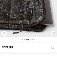 2 Heyday black marble padded laptop case
