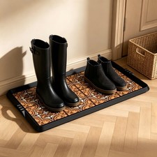BEHERO Boot Tray Shoe Mat Decorative Patterned, Rubber Boot Matt Tray Indoor ...