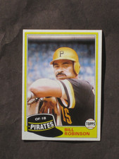 1981 Topps Bill Robinson ERROR VARIATION NO TOP BLACK BORDER # 51 Pirates NM/MT