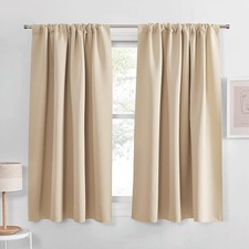 PONY DANCE Beige Blackout Window 42"W x 45"L Pack of 2 , Biscotti