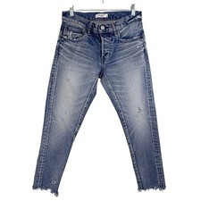 MOUSSY VINTAGE KELLY TAPERED Jeans Women 26 Distressed Crop MADE IN JAPAN