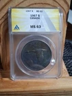 1967 Canadian Centennial $1 ANACS  MS 63 Terminal Toned