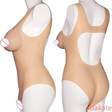 Silicone Bodysuit Artificial Breast Fake Boobs Shemale Chest Crossdress Cosplay
