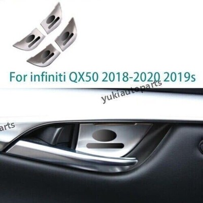 For infiniti QX50 2018-20s 2019 silver steel Interior door bowl cover trim 4pcs