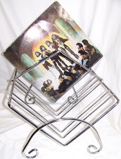 Vintage Record Rack Album Chrome Metal Rack Retro Atomic MCM Mid Century 12" LPs