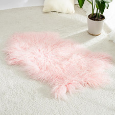 100 Genuine Sheepskin Area Rug Real Lightweight Fluffy Soft Mongolian Long Wool