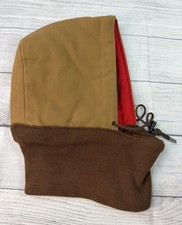 VTG Carhartt HQ106 Brown Canvas Red Quilted Lined Duck Hood Made In USA Union
