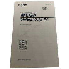 Sony WEGA Trinitron Trinitron Color TV Operating Instructions Manual KV-32FS16