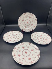 Franciscan Erica Salad Plates Set Of 4 Pink White English Ironstone 8 Inch