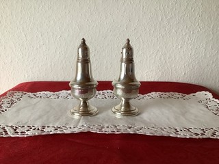Salz und Pfefferstreuer Set 925 STERLING SILBER Antik Antiquität RAR
