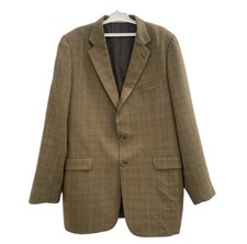 Burberry London Blazer 44L Made in USA 100% Wool Kensington Model Check Patt#Z54