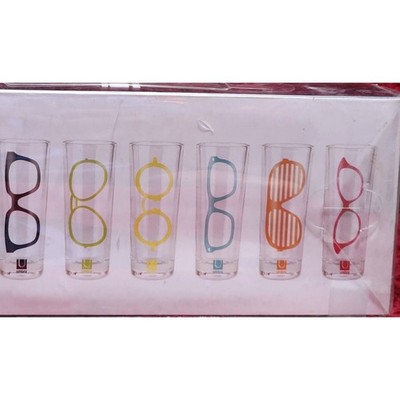 Set Of 6 SHOT GLASSES UMBRA   EYEGLASSES  Theme Multicolor New In Box!