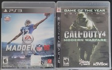 PS3 Game Bundle Call of Duty 4 Modern Warfare & Madden NFL 16 CIB Tested