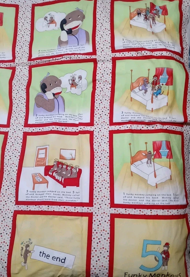 5 Funky Monkeys Erin Michael 5ft X 43in Moda Fabrics Cotton Sew Quilt Craft - Image 2 of 4