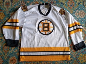 CCM MASKA NHL Fan Jersey Men L-XL Boston Bruins Vintage Air-Knit NHL USA Rare 