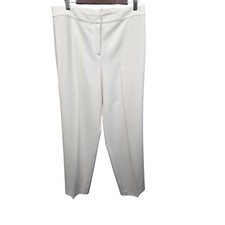 ST JOHN Ivory Cream Wide Leg Dress Pants Womens Size 10 Made in USA
