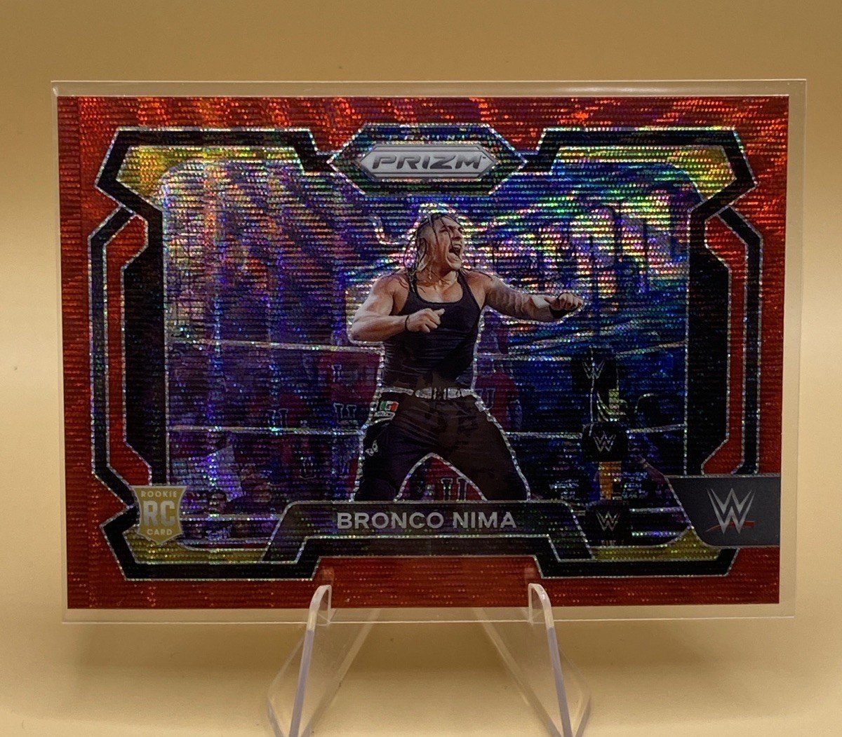 2024 Panini Prizm WWE #56 Bronco Nima Ruby Wave Prizms Trading Card FREE SHIP